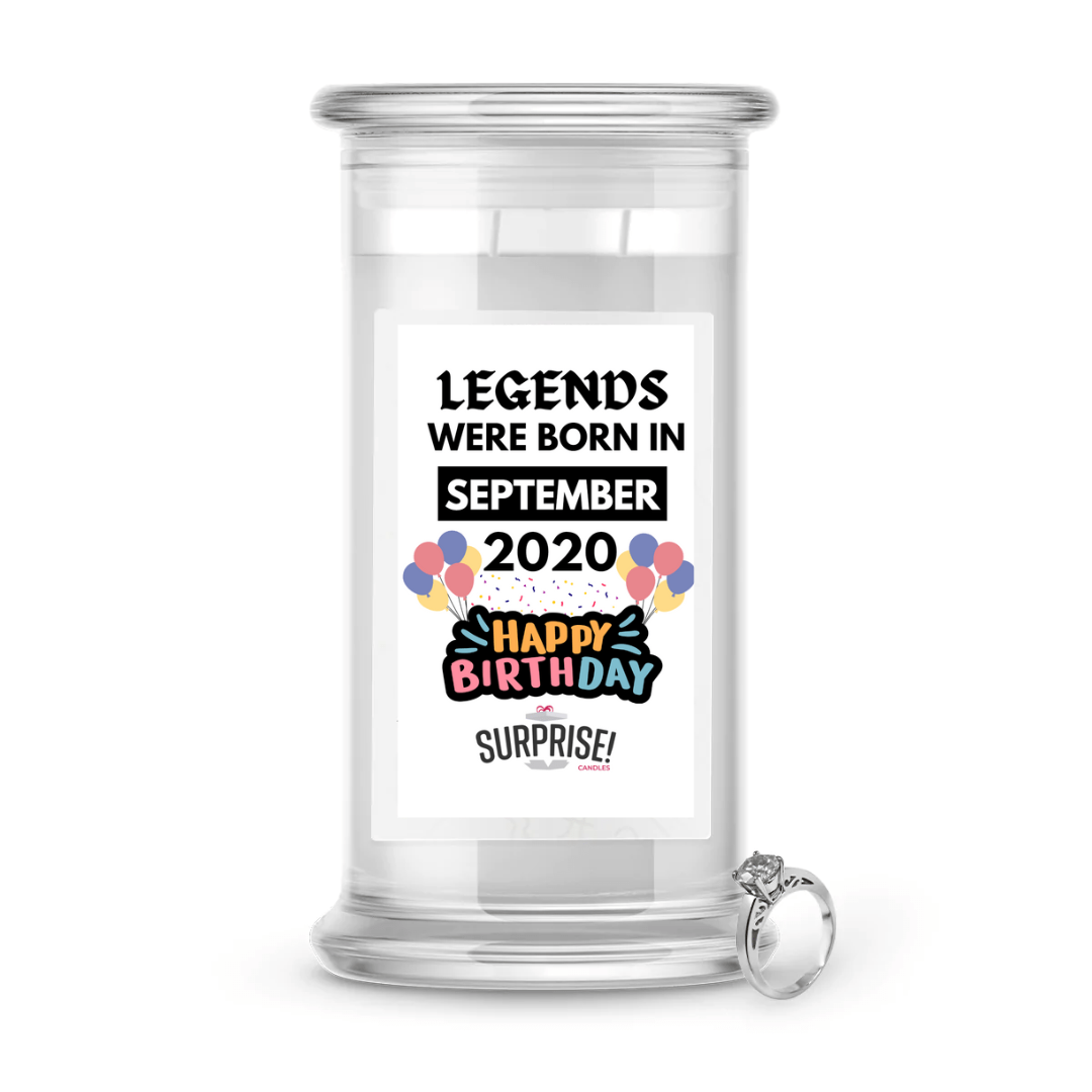 Legends Were Born in September 2020 Happy Birthday Jewelry Surprise Candle