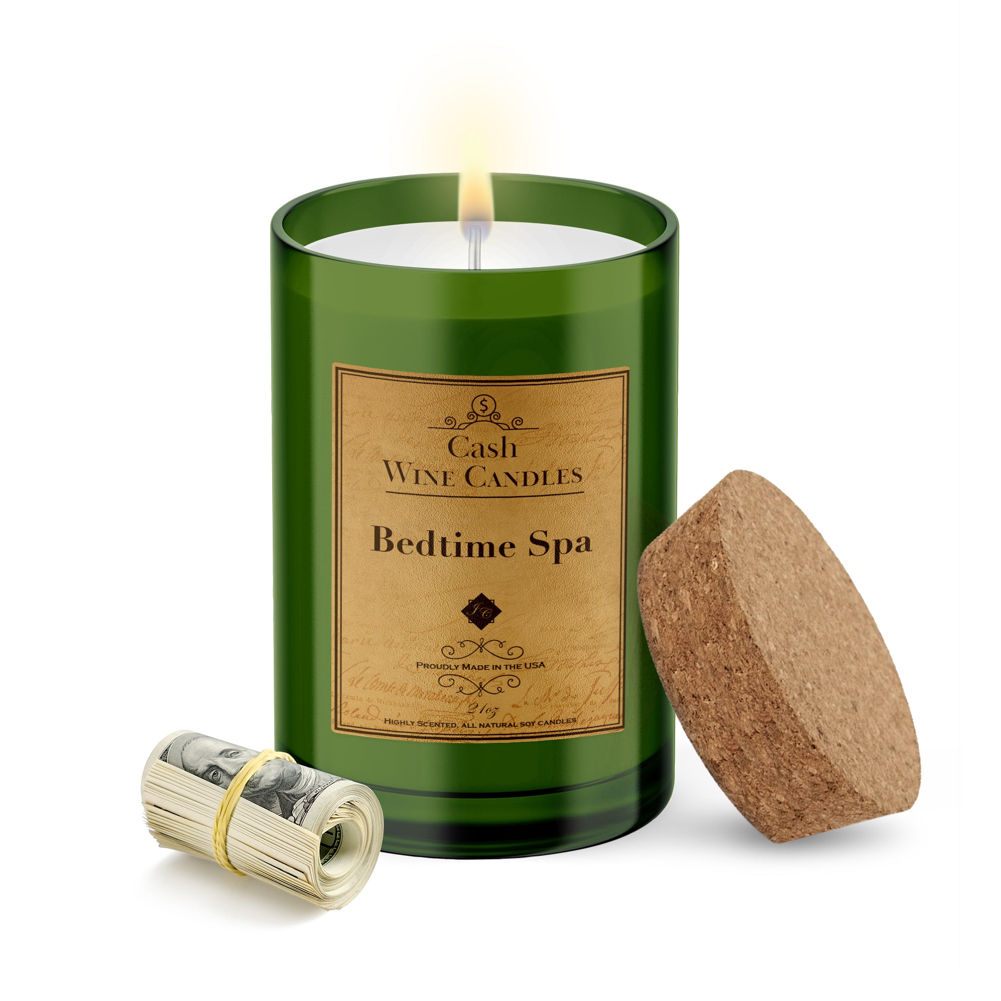Bedtime Spa Wine Bottle Cash Candle
