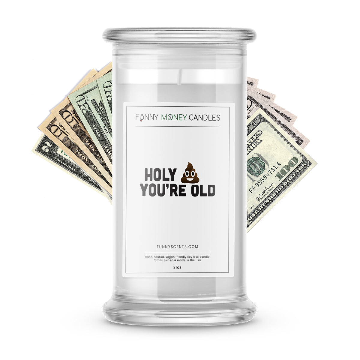 Holy Shit You're OLD Money Funny Candles