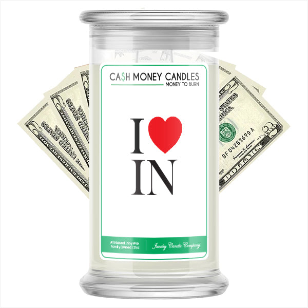 I Love IN Cash Money State Candles