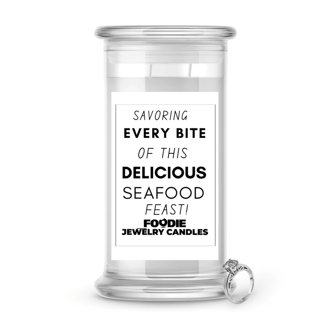 Savoring Every bite of this delicious seafood | Foodie Jewelry Candles
