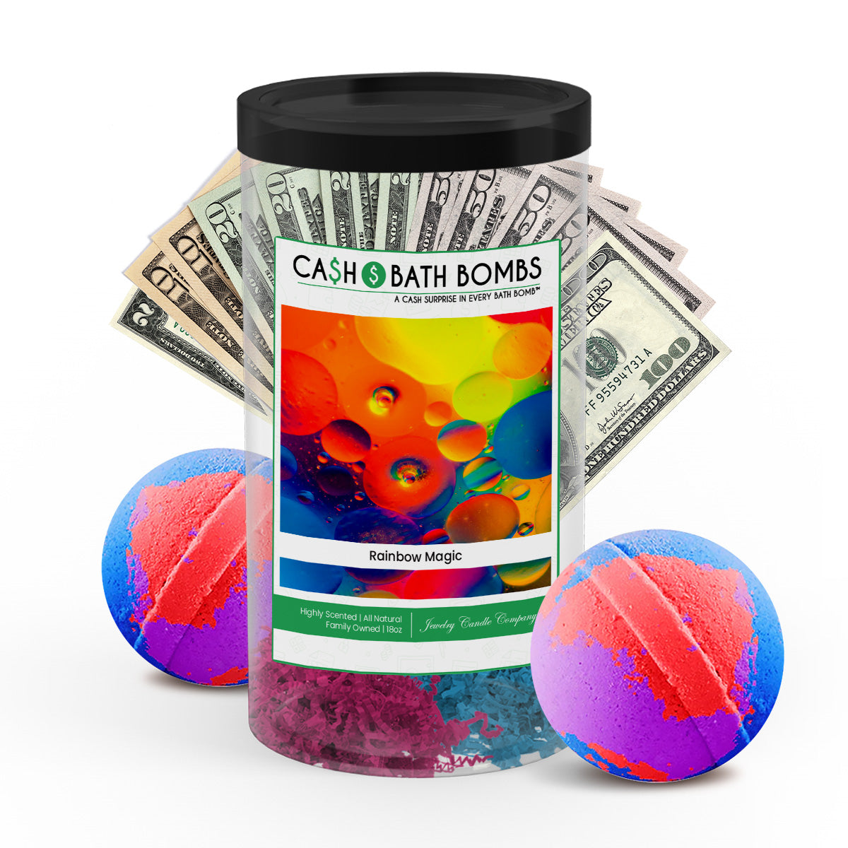 Rainbow Magic Cash Bath Bomb Tube Bundle (2-PACK)