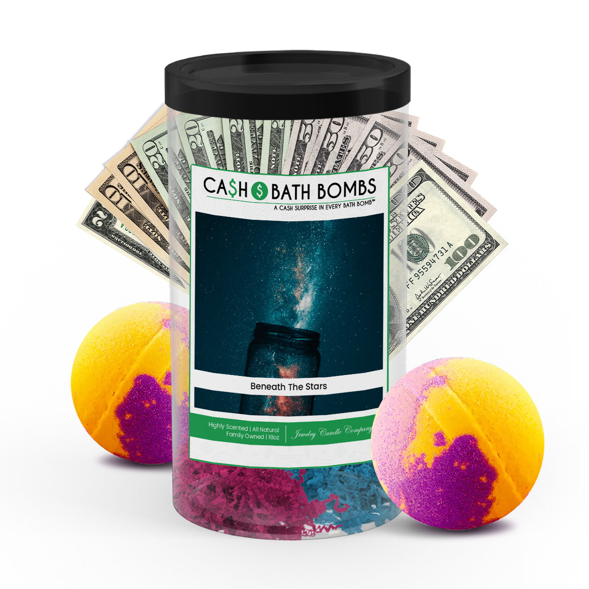 Beneath the Stars Cash Bath Bomb Tube Bundle (2-PACK)