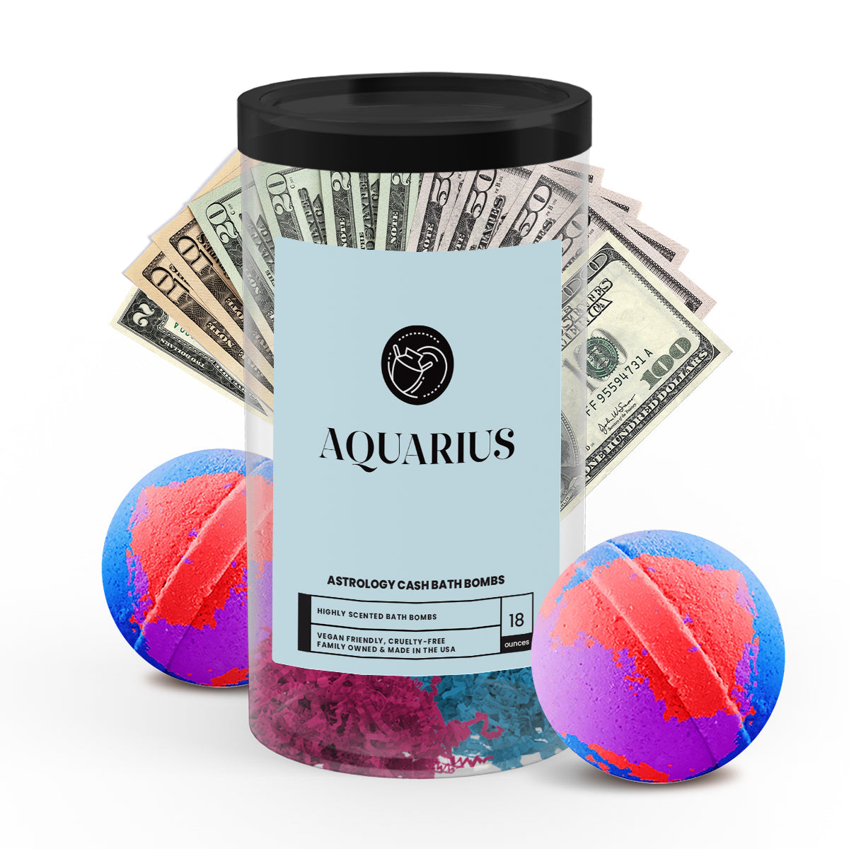 Aquarius Astrology Cash Bath Bombs 2 Packs
