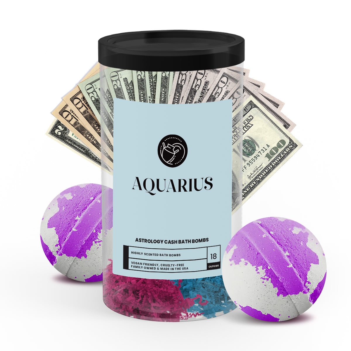 Aquarius Astrology Cash Bath Bombs 2 Packs