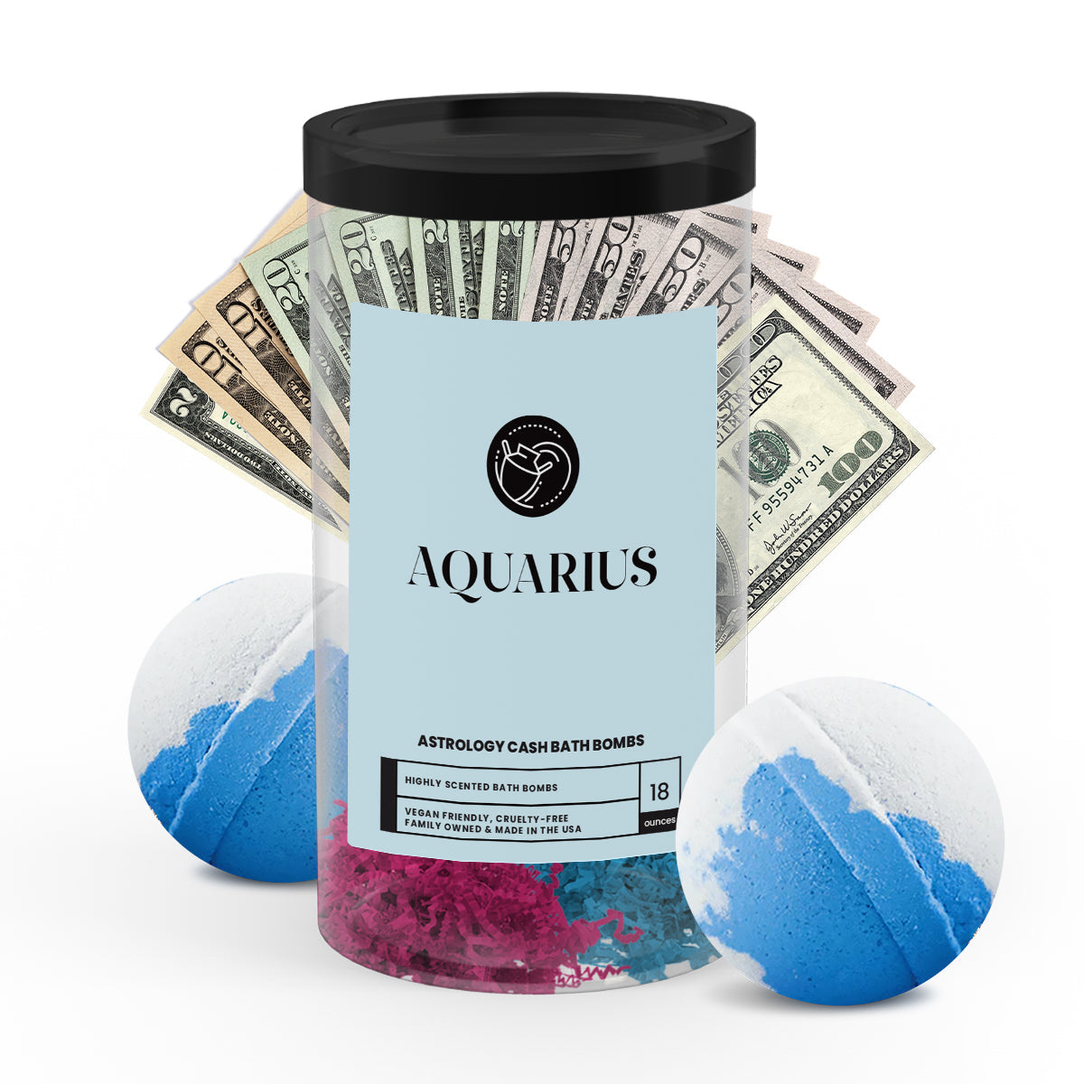 Aquarius Astrology Cash Bath Bombs 2 Packs