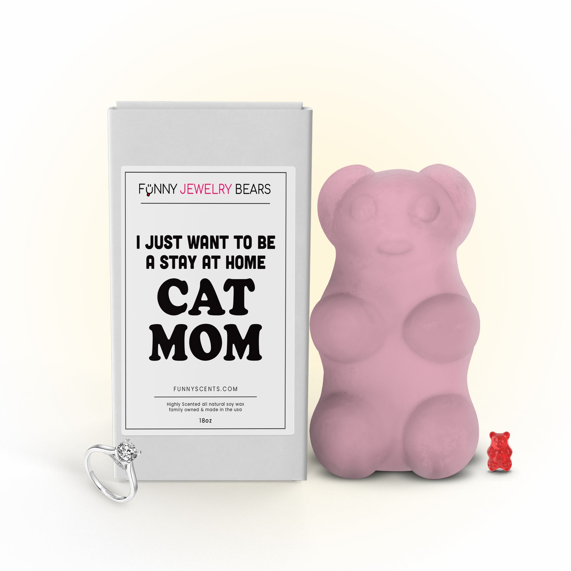 I Just Want To Be a Stay at Home Cat Mom Funny Jewelry Bear Wax Melts
