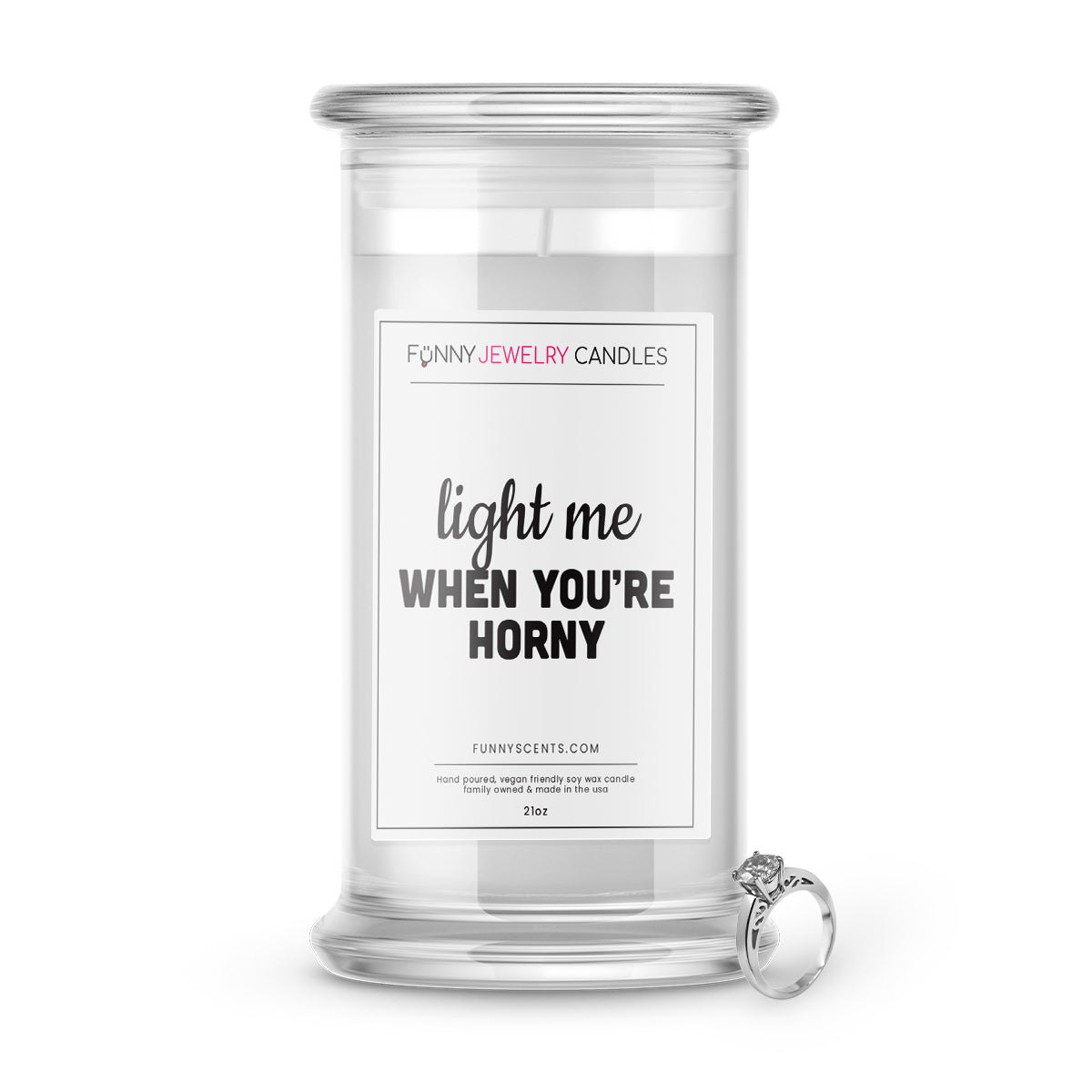 Light me when you're Horny Jewelry Funny Candles