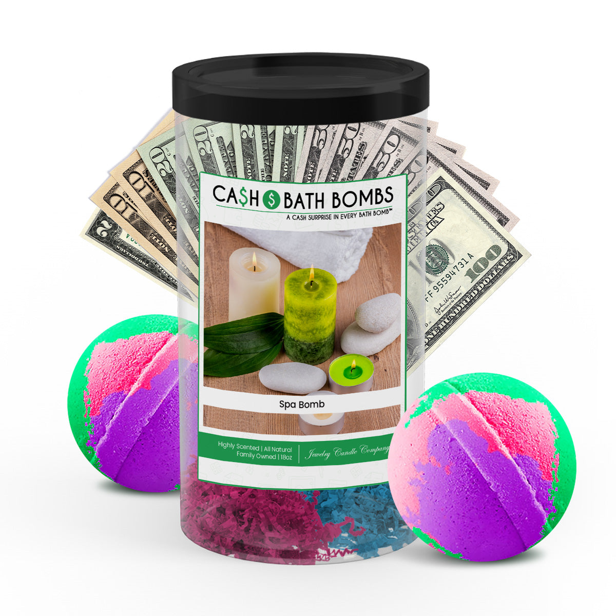 Spa Bomb Cash Bath Bomb Tube Bundle (2-PACK)