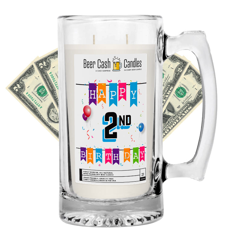 Happy 2nd Birthday Beer Cash Candle