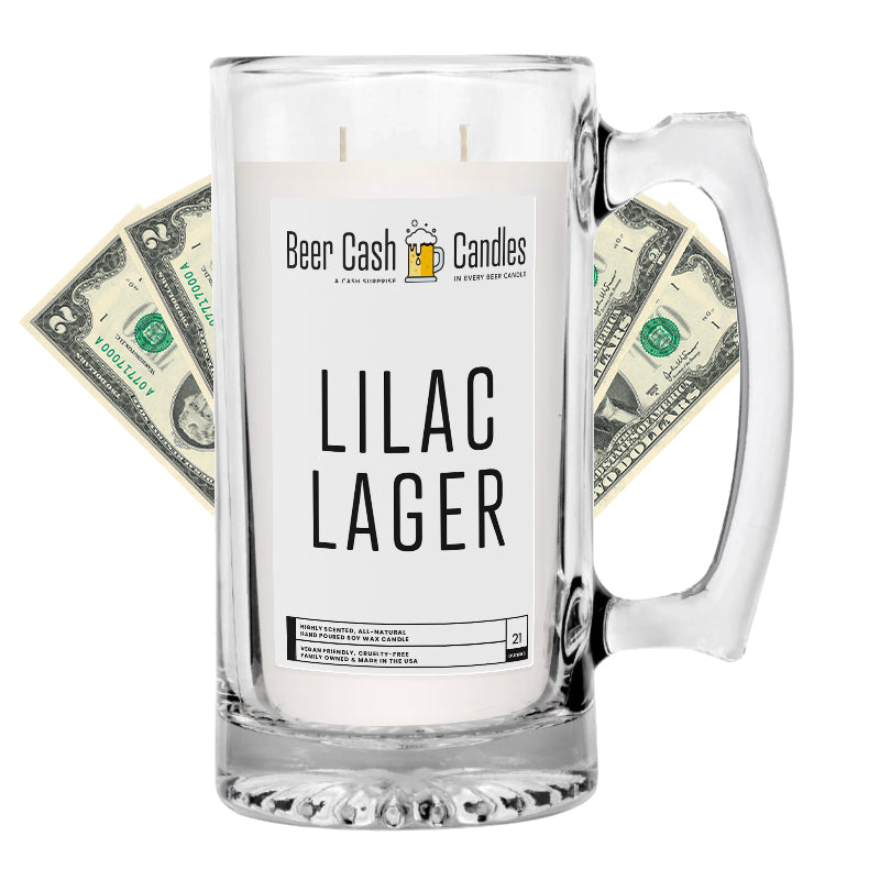 Lilac Lager Beer Cash Candle