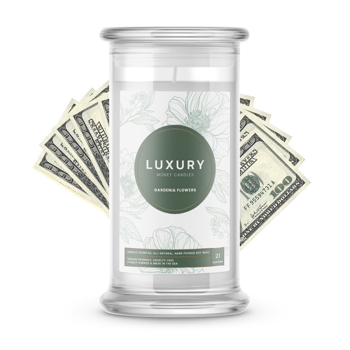 Gardenia Flowers Luxury Money Candles