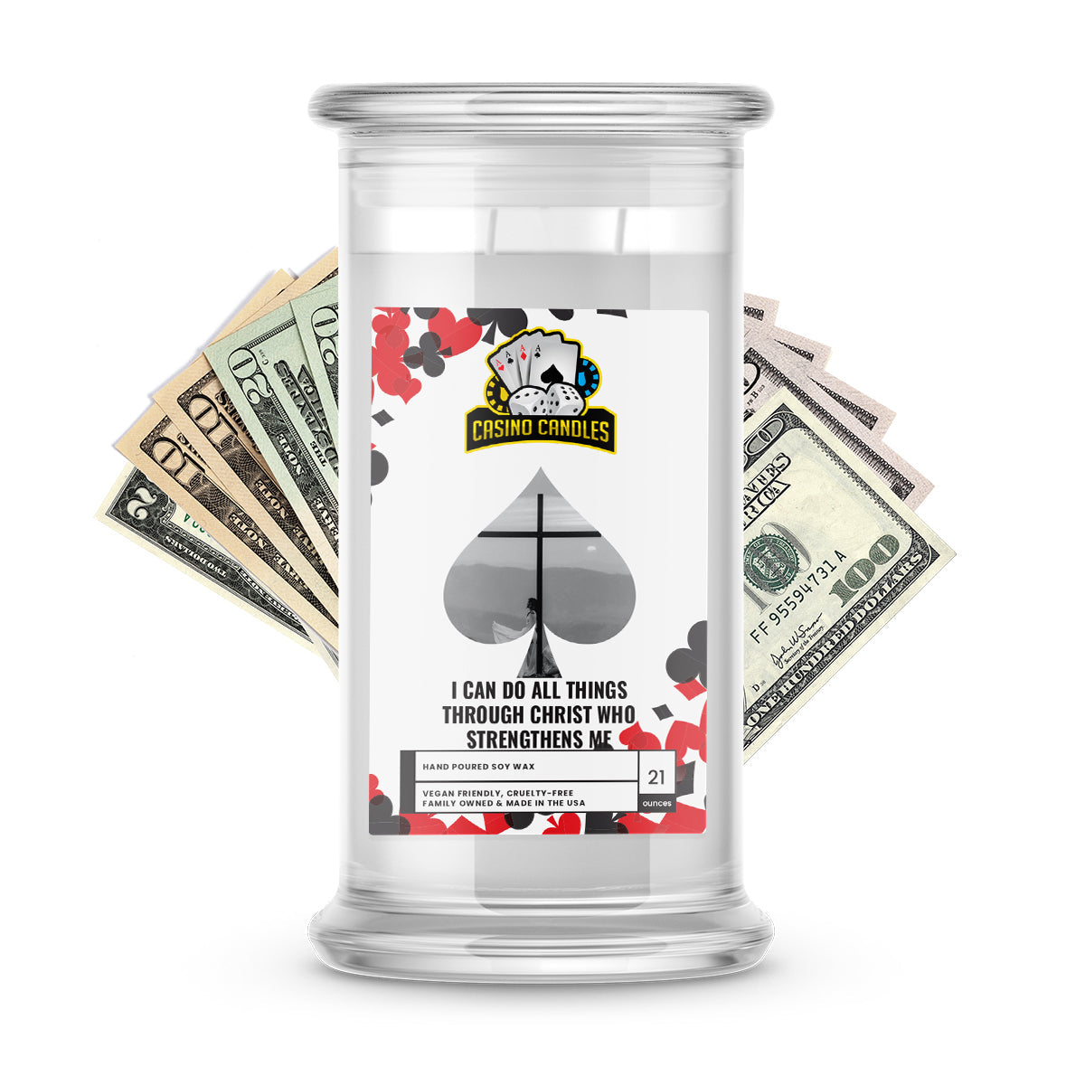 I Can Do all Things Through Christ Who Strengthens Me | Cash Casino Candles