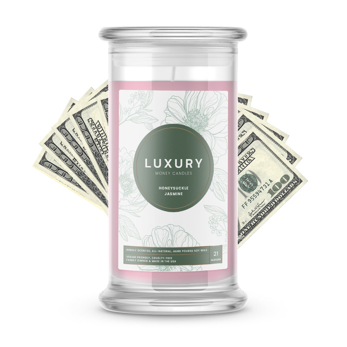 Honeysuckle Jasmine Luxury Money Candles