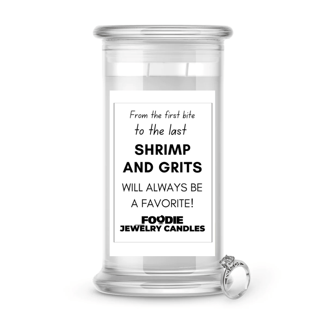 From the first bite to the last shrimp and grits will always be a favorite | Foodie Jewelry Candles