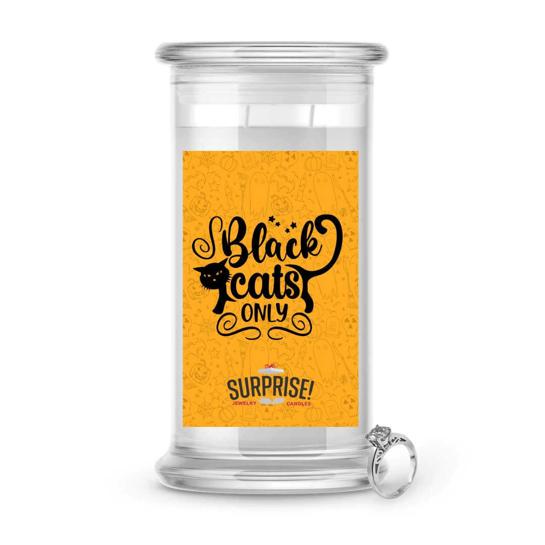 BLACK CATS ONLY HALLOWEEN JEWELRY CANDLE