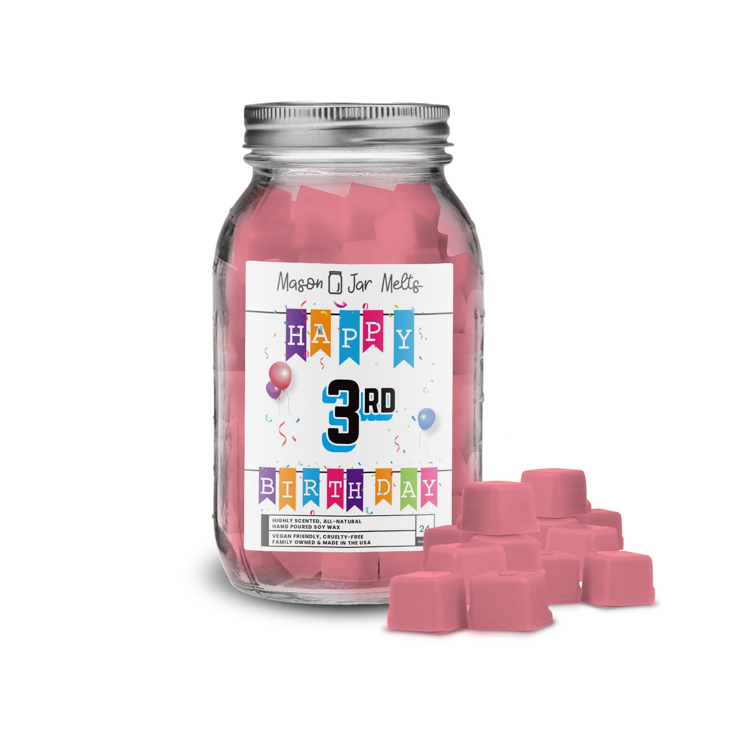Happy 3rd Birthday Mason Jar Melts