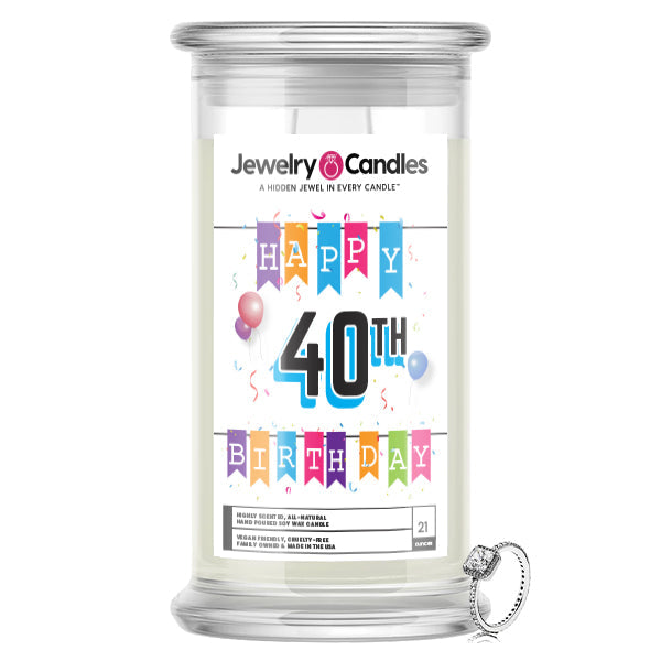 Happy 40th Birthday Jewelry Candle