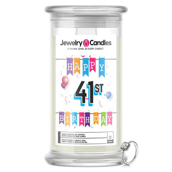 Happy 41st Birthday Jewelry Candle