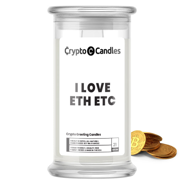 I Love ETH ETC Crypto Greeting Candles