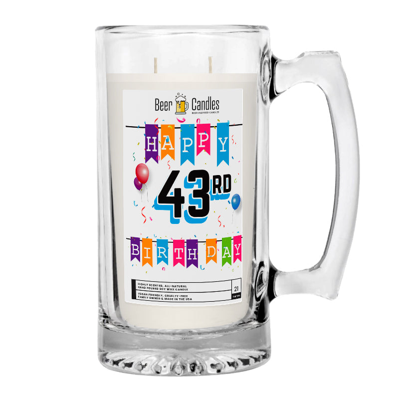 Happy 43rd Birthday Beer Candle