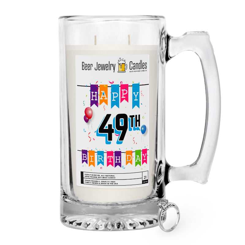 Happy 49th Birthday Beer Jewelry Candle