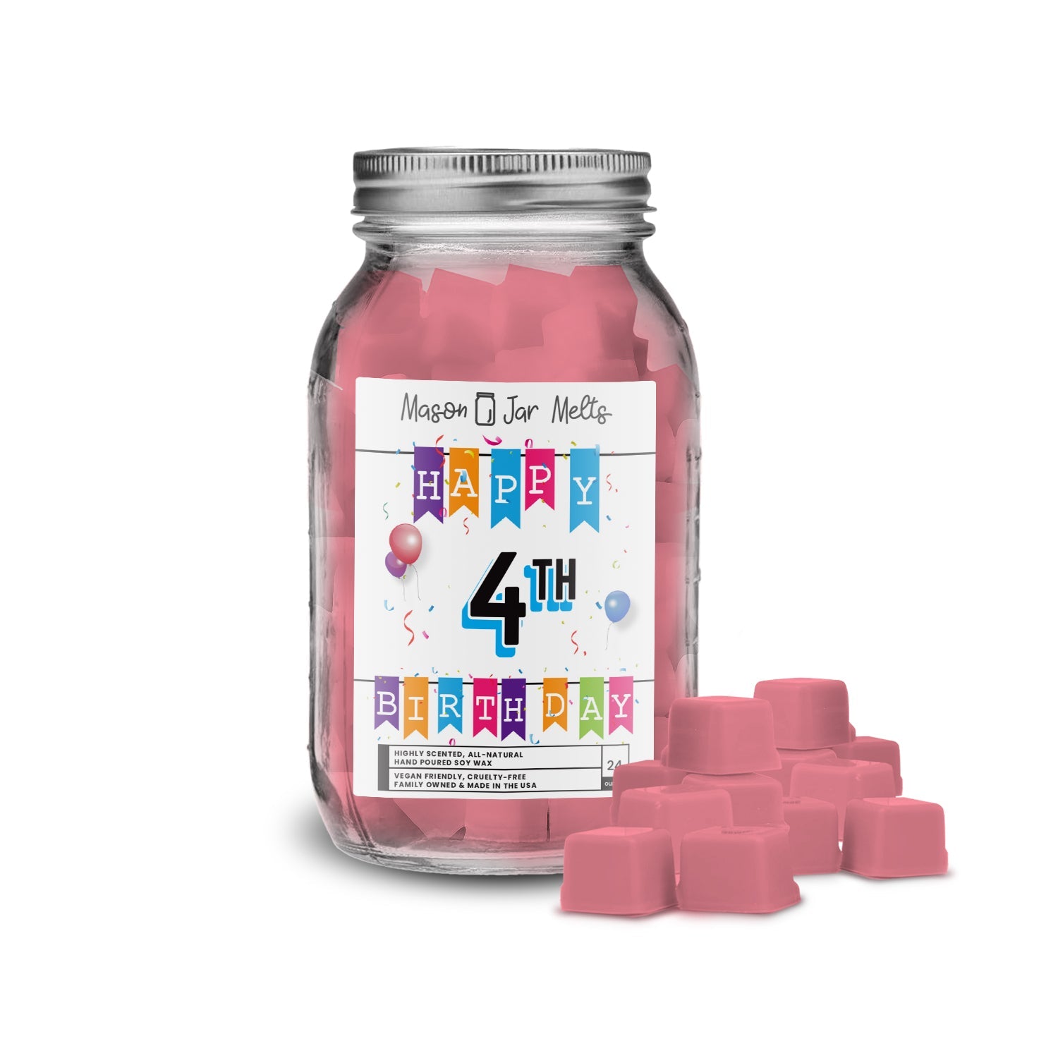 Happy 4th Birthday Mason Jar Melts