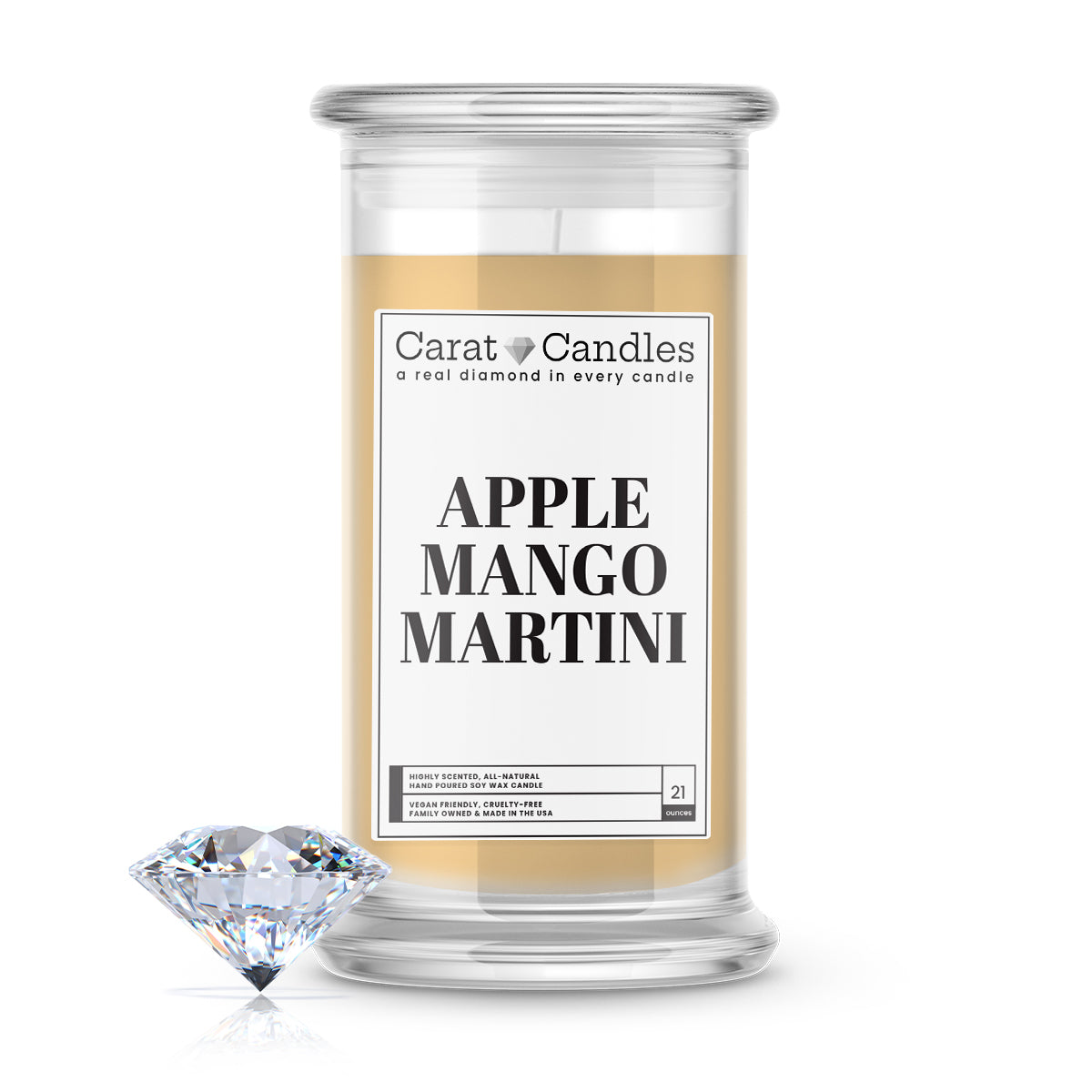 Apple Mango Martini Diamond Carat Candle – 21 oz Luxury Diamond Candle
