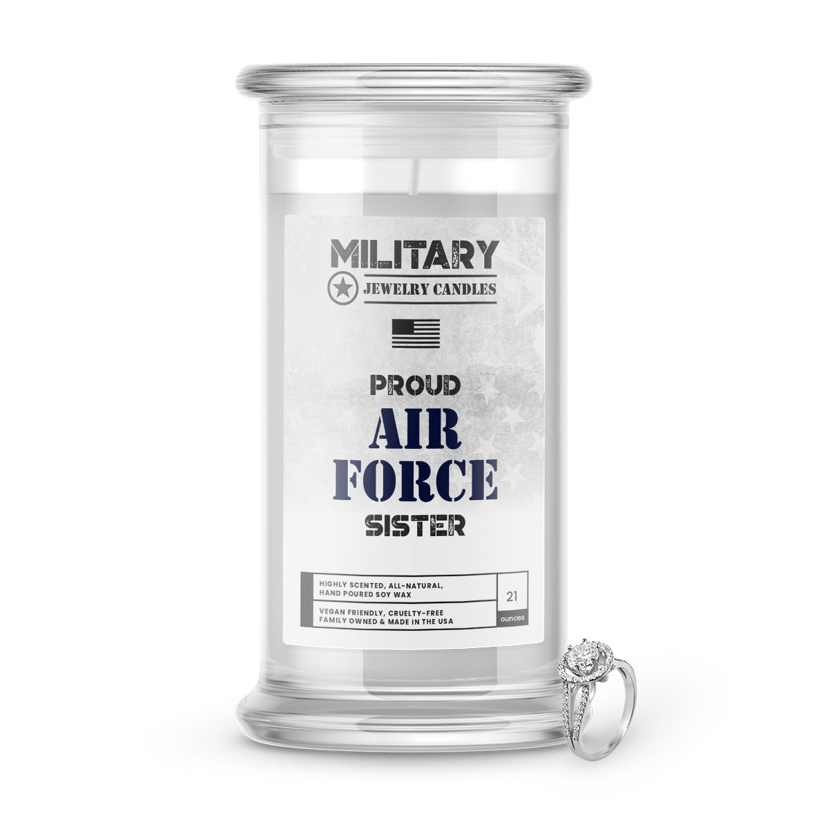 Proud AIR FORCE Sister | Military Jewelry Candles