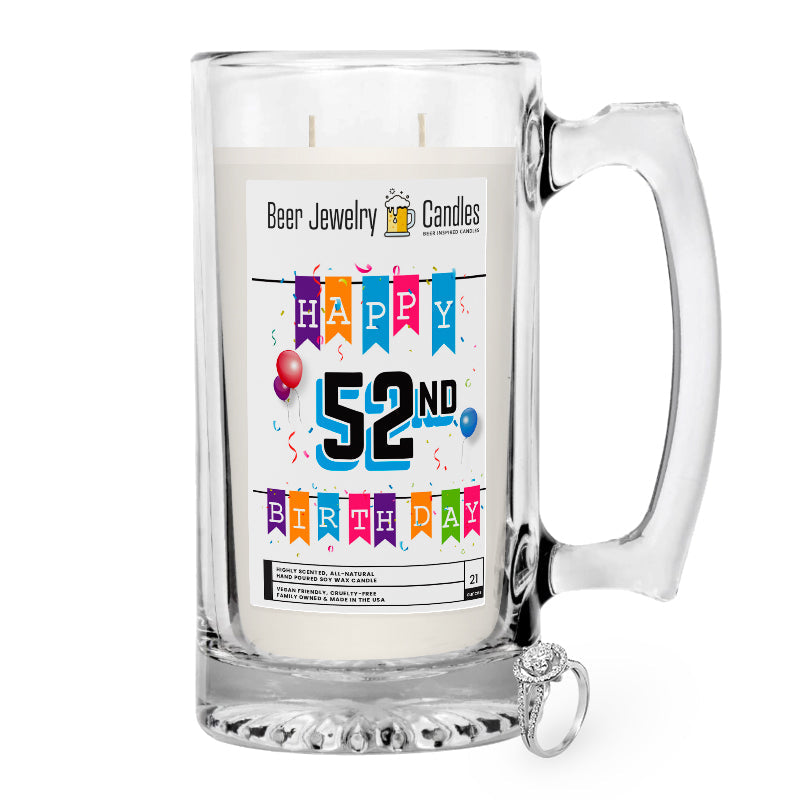 Happy 52nd Birthday Beer Jewelry Candle