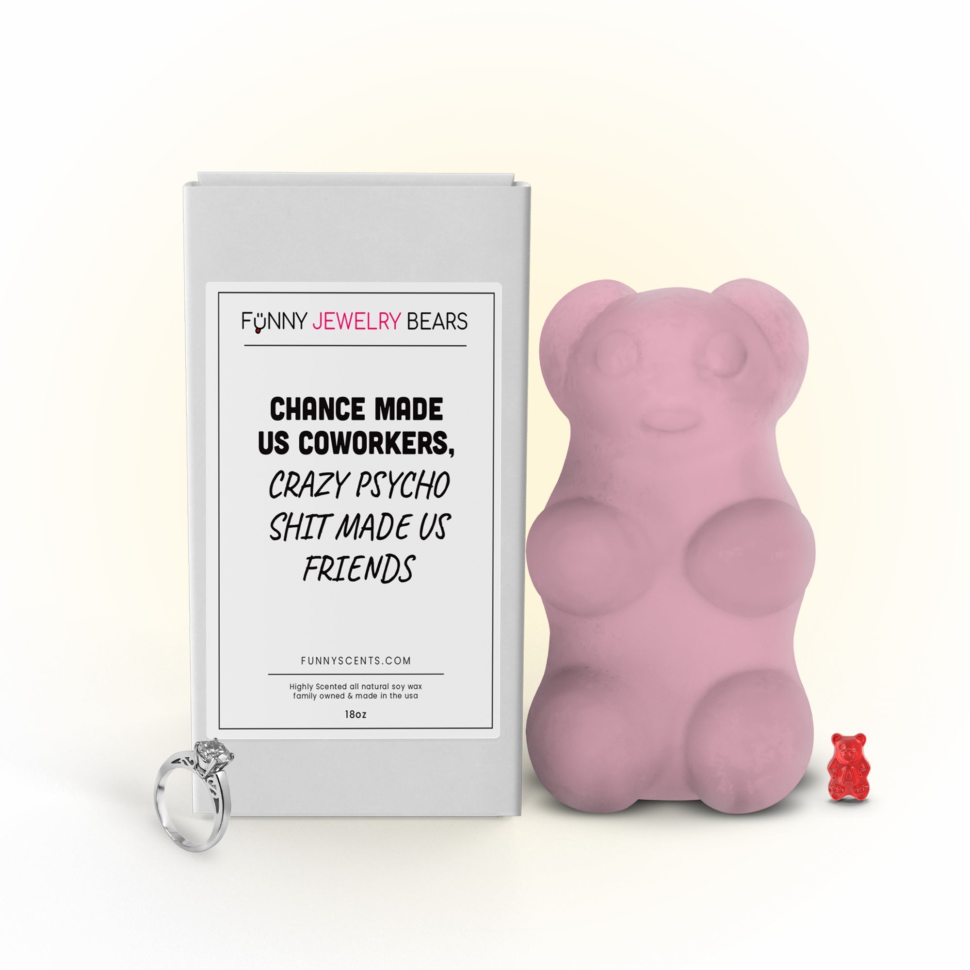Chance Made us Coworkers, Crazy Psycho Shit Made us Friends Funny Jewelry Bear Wax Melts