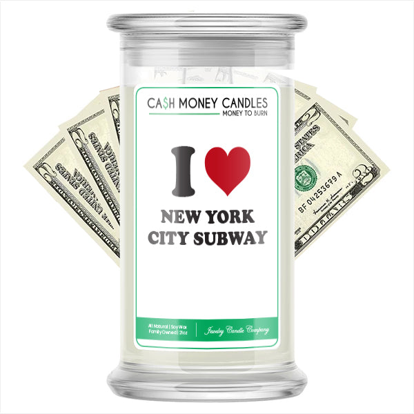 I Love NEW YORK CITY SUBWAY Landmark Cash Candles