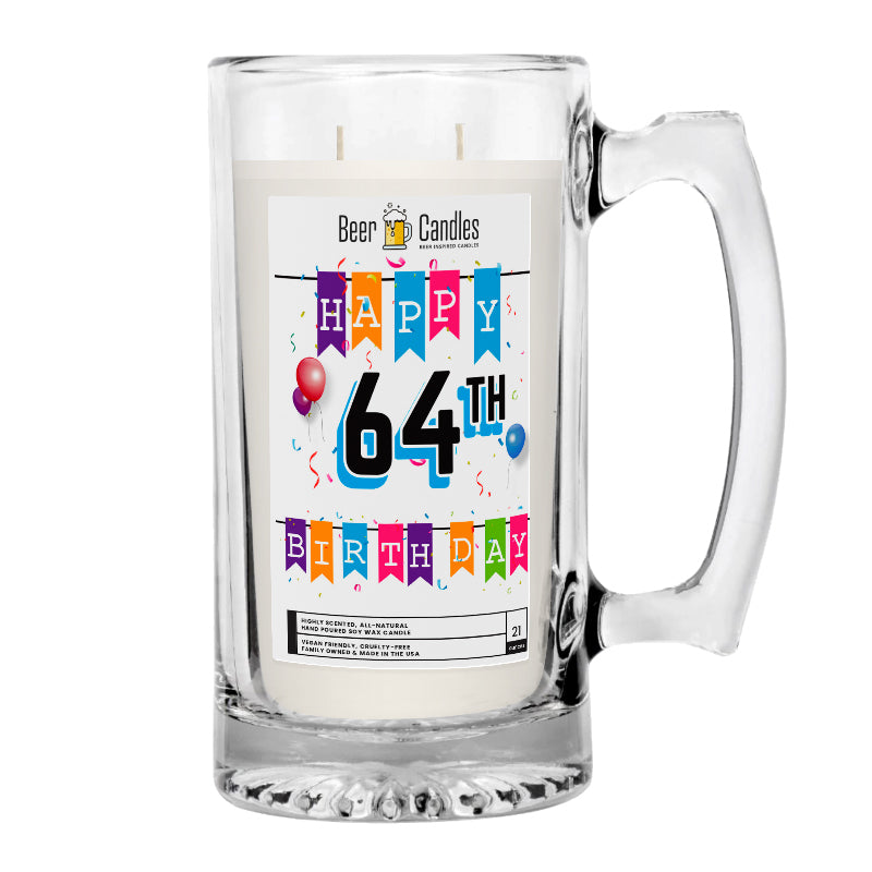 Happy 64th Birthday Beer Candle