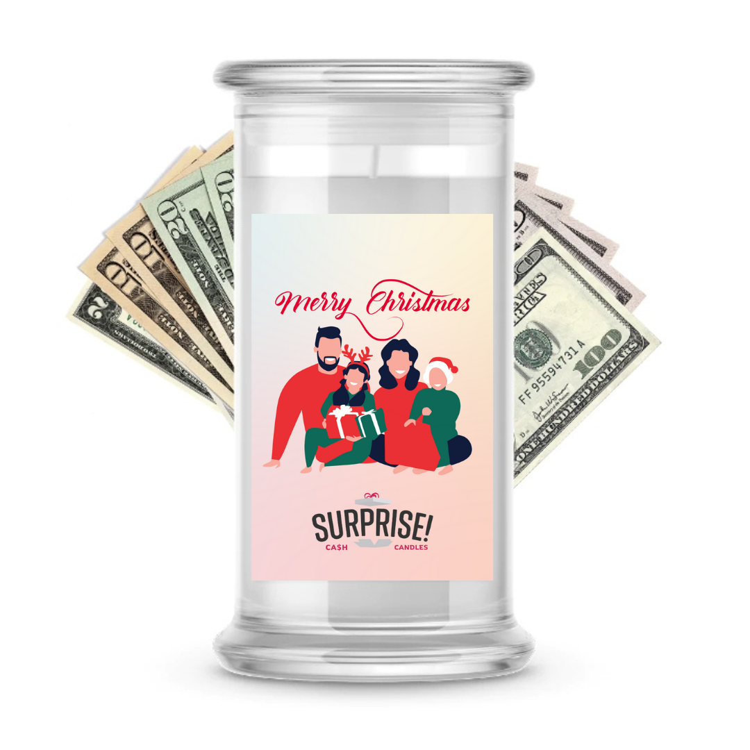 MERRY CHRISTMAS MERRY CHRISTMAS CASH CANDLE