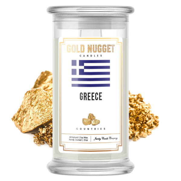 Greece Countries Gold Nugget Candles