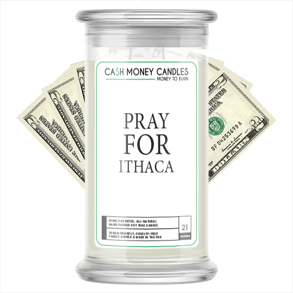 Pray For Ithaca Cash Candle