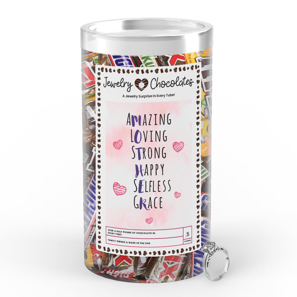 Amazing Loving Strong Happy Selfless Grace Jewelry Chocolates
