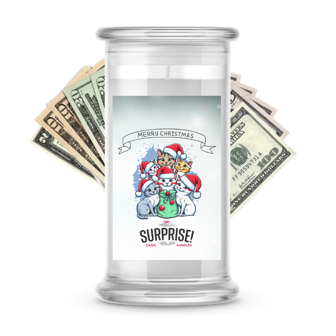 MERRY CHRISTMAS MERRY CHRISTMAS CASH CANDLE
