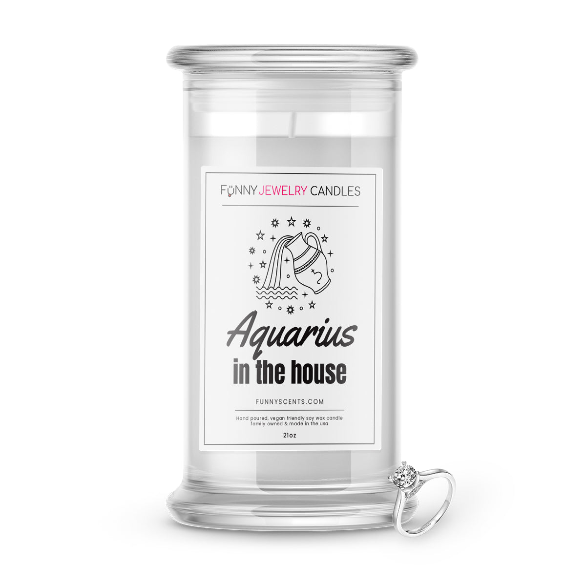 Aquarius in The House Jewelry Funny Candles