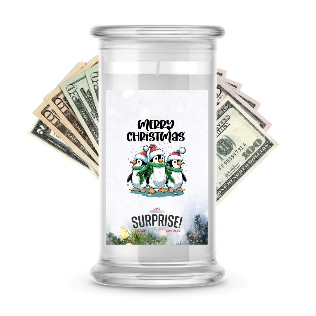 MERRY CHRISTMAS MERRY CHRISTMAS CASH CANDLE