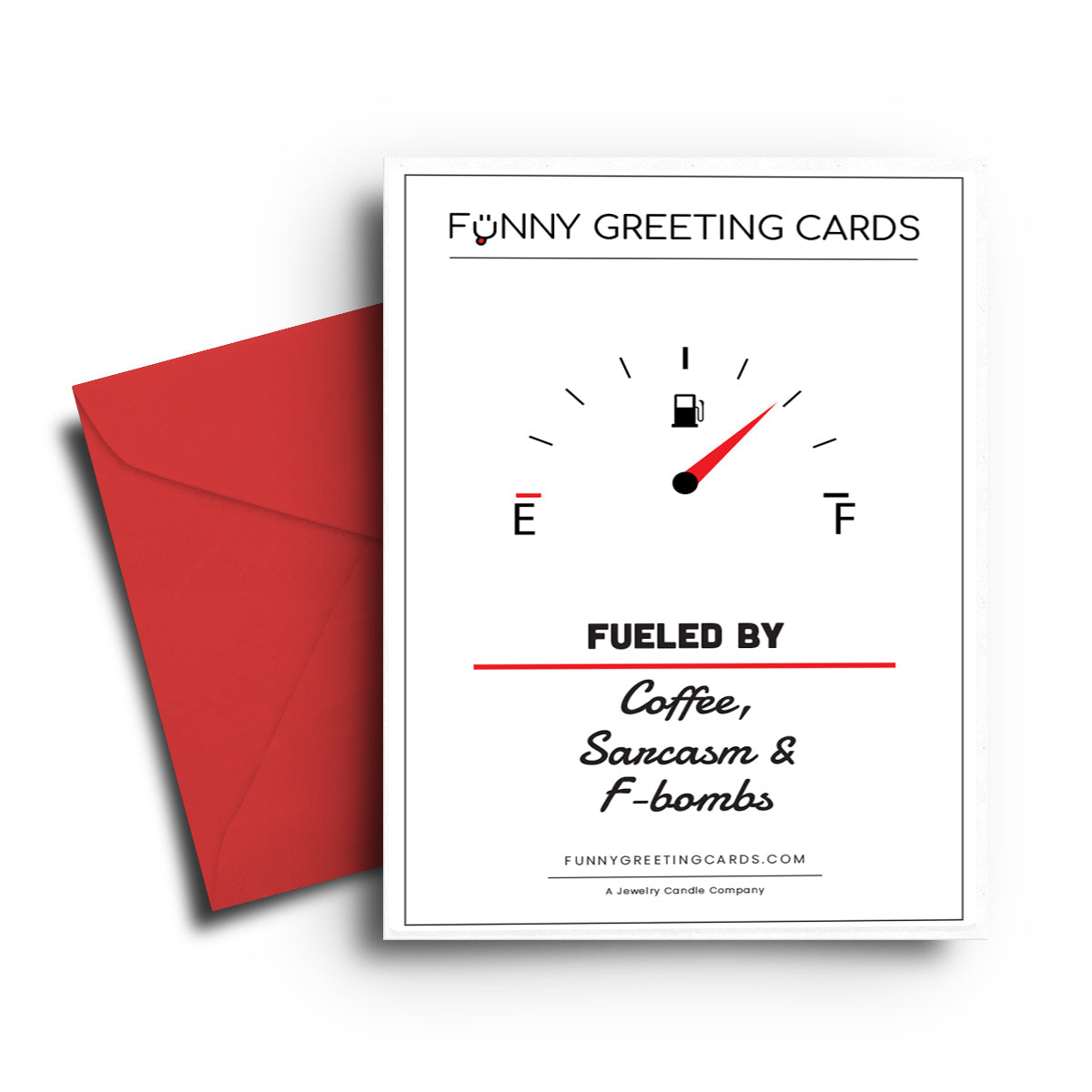 Fueled By Coffee Sarcasm and f-bombs Funny Greeting Cards