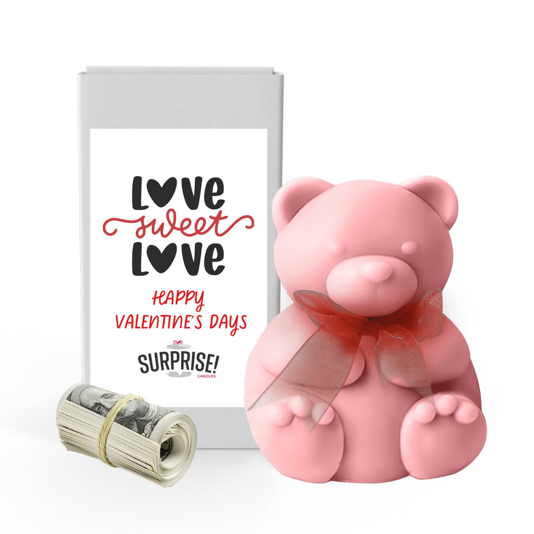 Love Sweet Love Happy Valentine's Day | Valentines Day Surprise Cash Money Bear Wax Melts