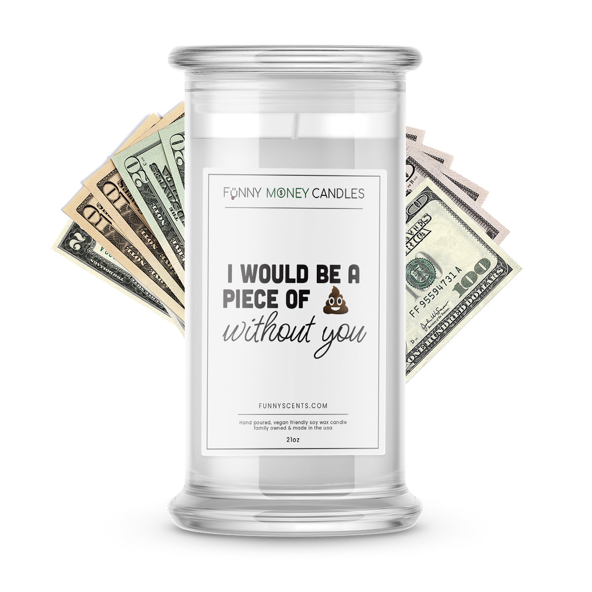 I Would be a Piece Of Shit Without You Money Funny Candles