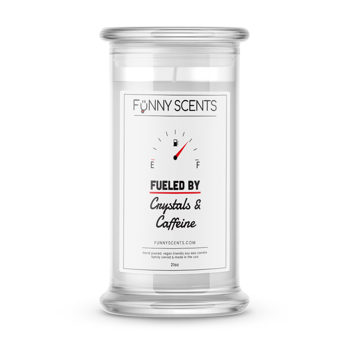Fueled By Crystals and Caffeine Funny Candles