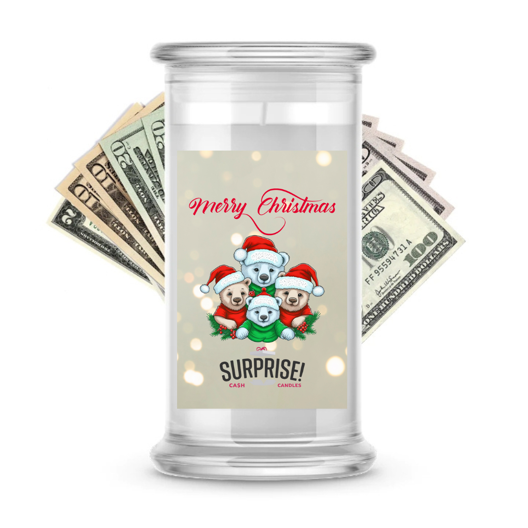 MERRY CHRISTMAS MERRY CHRISTMAS CASH CANDLE