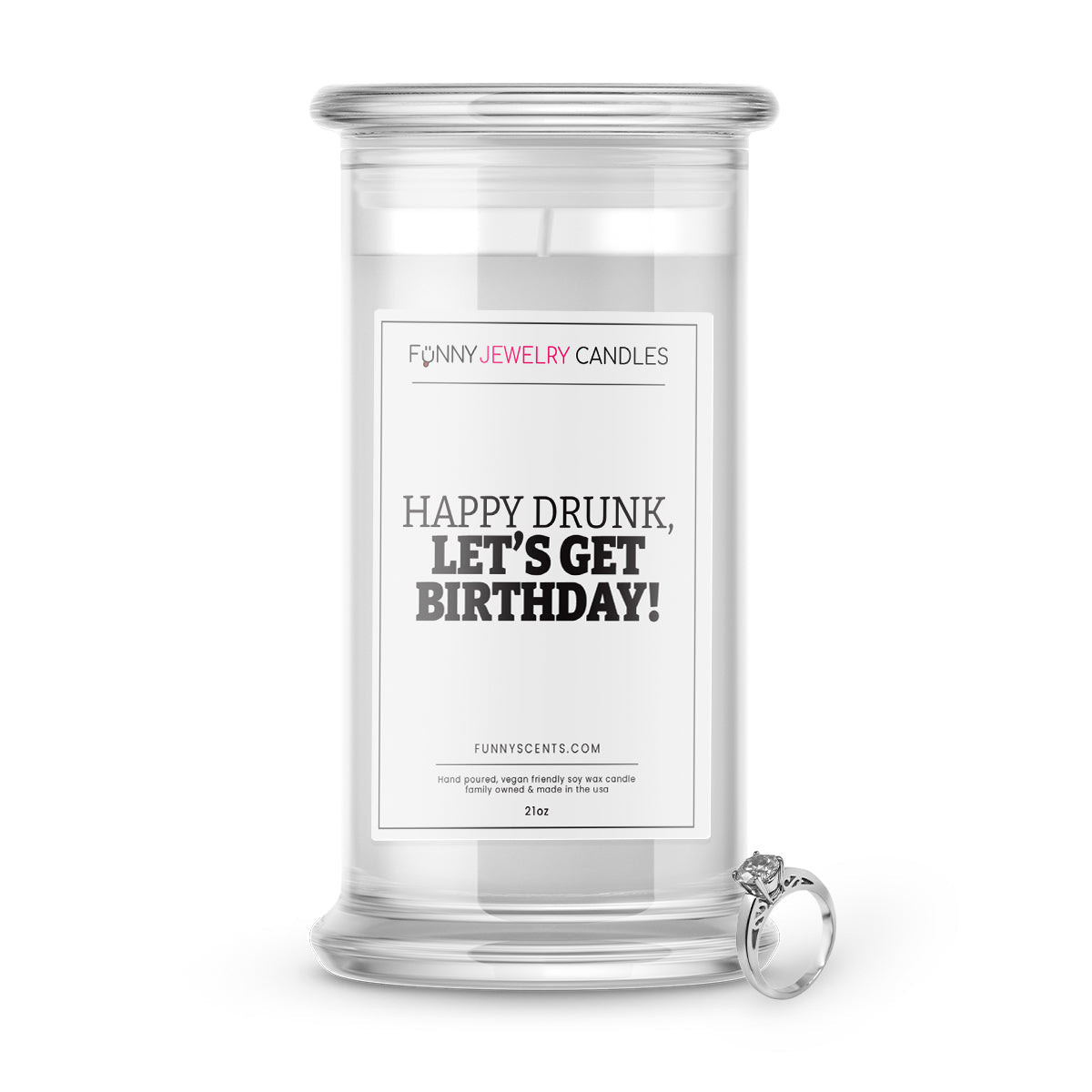 Happy Drunk, Let's Get Birthday! Jewelry Funny Candles