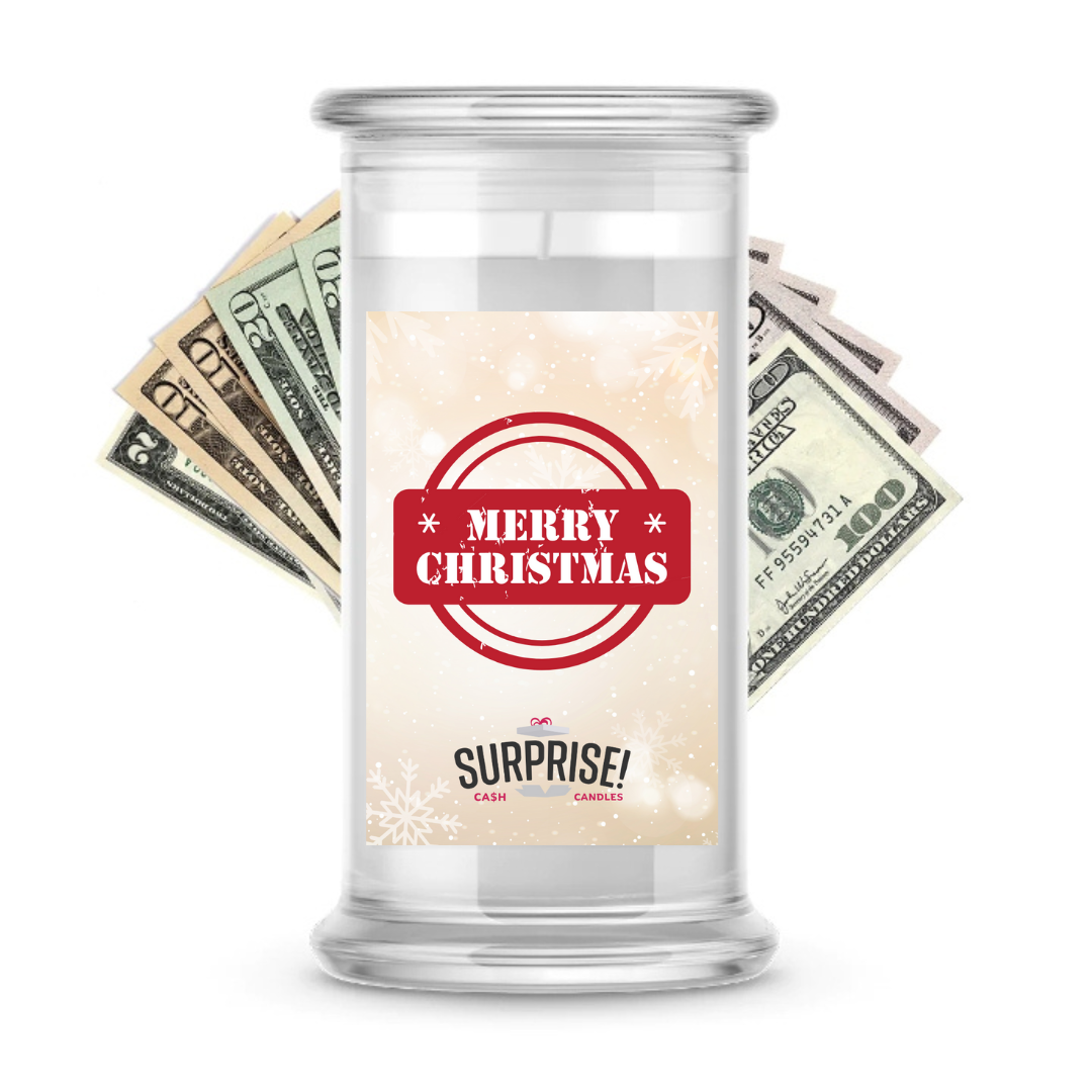 MERRY CHRISTMAS MERRY CHRISTMAS CASH CANDLE
