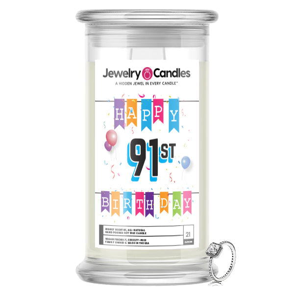 Happy 91st Birthday Jewelry Candle