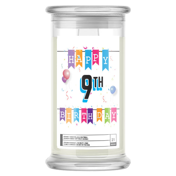 Happy 9th Birthday Candle