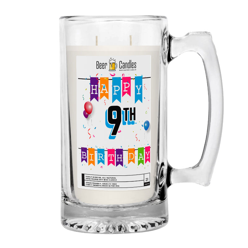 Happy 9th Birthday Beer Candle